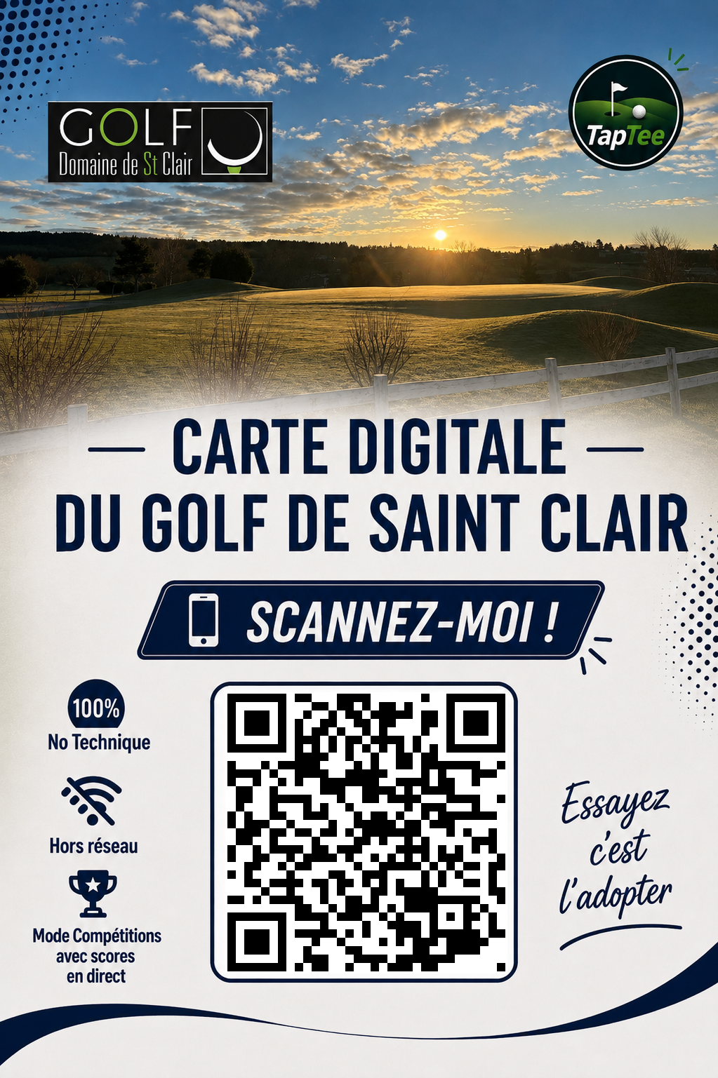 Flyer TapTee - Carte digitale du Golf de Saint-Clair