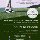 2021 COUPE DE l'ESPOIR au golf de St CLAIR affiche annonay Ardèche