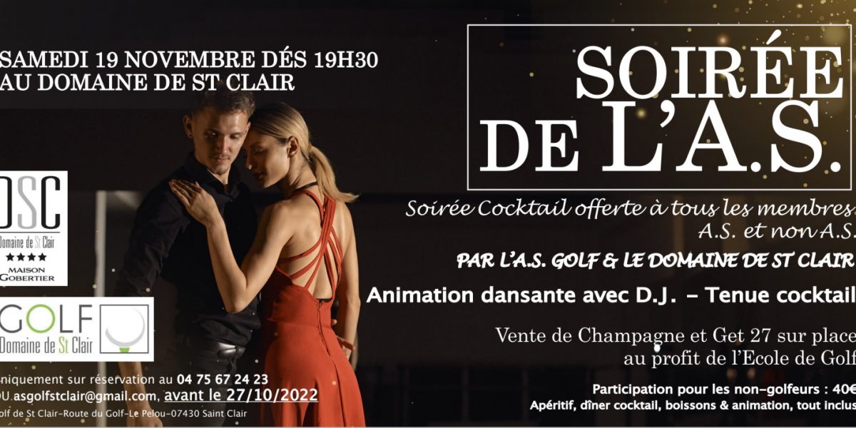 2022 soirée de l'AS golf domaine saint clair annonay ardeche