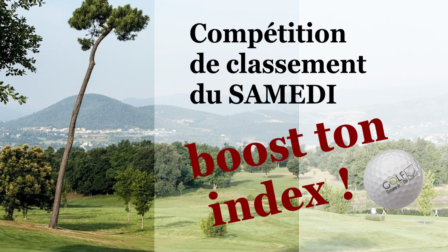 affiche competition de classement samedi boost ton index golf saint clair annonay ardeche
